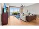 Spacious living room with water views and hardwood floors at 920 N Osceola Ave # 604, Clearwater, FL 33755