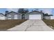 Gray house with white garage door and landscaping at 12117 Topaz St, Spring Hill, FL 34608