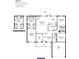 Detailed floor plan of the 2,010 sq ft home with 3 bedrooms, 2 bathrooms and patio at 10164 Gamewell St, Spring Hill, FL 34608