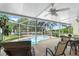 Relaxing screened-in pool area with patio furniture at 403 13Th Sw St, Ruskin, FL 33570