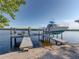 Private boat lift on the waterfront at 1422 Bayshore Rd, Ruskin, FL 33570