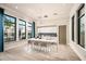 Kitchenette with white cabinets, island with seating, and blue backsplash that elevate community space at 4720 Sweet Retreat Run, Bradenton, FL 34211