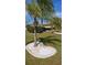 Landscaped yard with palm trees and rock border at 721 Plumbrook Rd, Sun City Center, FL 33573