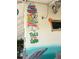 Surfboard sign with a parrot; says, 