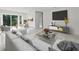 Bright and airy living room with modern furniture and large TV at 15810 2Nd E St, Redington Beach, FL 33708