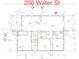 Two bedroom, two bath home floor plan at 206 S Water St, Plant City, FL 33563