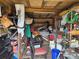 Organized storage shed with shelves and room for various items, including tools and equipment at 1006 39Th W Ave, Bradenton, FL 34205