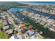Wide aerial view showing home, neighborhood and waterfront at 909 Birdie Way, Apollo Beach, FL 33572