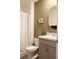 Stylish bathroom with a shower/tub combo, vanity, and decorative accents at 7516 Cypress Walk Dr, New Port Richey, FL 34655