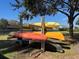 Outdoor kayak and canoe storage racks at 5239 Admiral Pointe Dr, Apollo Beach, FL 33572