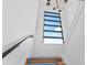 Bright staircase with contemporary lighting fixture and large picture window illuminating the stairway at 5006 W San Miguel St, Tampa, FL 33629