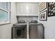 Well-equipped laundry room with front-load washer and dryer at 221 Howard Dr, Belleair Beach, FL 33786