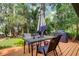 Spacious deck with outdoor dining set and grill, perfect for entertaining at 17210 Orangewood Dr, Lutz, FL 33548