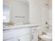 Clean bathroom, granite countertop, white cabinets, and a shower/tub combo at 16123 69Th E Ln, Parrish, FL 34219