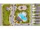 Aerial view of community pool and playground at 5429 Blue Azure Dr, Wimauma, FL 33598