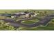 Aerial view of community amenities including pool and tennis at 1285 Kazaz Ct, Zephyrhills, FL 33540
