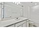 Clean bathroom, white quartz countertop, and subway tile at 1244 Kazaz Ct, Zephyrhills, FL 33540
