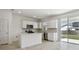 Modern kitchen with white cabinets and access to backyard at 1244 Kazaz Ct, Zephyrhills, FL 33540