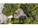 Top-down view of house nestled among green trees at 811 Woodcarver Ln, Brandon, FL 33510