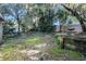 Large backyard with lush landscaping and swing set at 811 Woodcarver Ln, Brandon, FL 33510