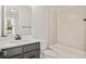 Clean bathroom with a bathtub and modern vanity at 4608 Majestic Hills Loop, Brooksville, FL 34601