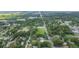 Overhead shot showcasing a residential area with lush greenery and a clear road running through it at 14006 5Th St, Dade City, FL 33525