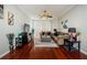 Bright living room with hardwood floors, sectional sofa, and fireplace at 700 S Harbour Island Blvd # 722, Tampa, FL 33602