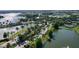 Aerial view showcasing waterfront property and community amenities at 617 Islebay Dr, Apollo Beach, FL 33572