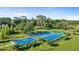 Aerial view of community tennis and basketball courts surrounded by lush landscaping and mature trees at 10603 Low Oak Ter, Thonotosassa, FL 33592