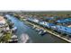 Stunning aerial view of waterfront homes with private docks on a scenic canal at 1661 Watermark Ne Cir, St Petersburg, FL 33702