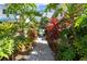 Charming walkway through lush tropical foliage, leading to waterfront views and serene surroundings at 1661 Watermark Ne Cir, St Petersburg, FL 33702