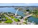 Aerial view of the property, highlighting its waterfront setting at 613 79Th S Cir, St Petersburg, FL 33707