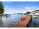 Private dock with boat lift at 613 79Th S Cir, St Petersburg, FL 33707