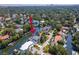 Aerial view highlighting home's waterfront location at 4923 W Melrose N Ave, Tampa, FL 33629