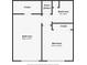 Floor plan showing two bedrooms and one bathroom at 3600 Landale Dr, Holiday, FL 34691