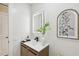 Stylish bathroom featuring a modern vanity and mirror at 4607 W San Jose St, Tampa, FL 33629