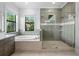 Spa-like bathroom with soaking tub and walk-in shower at 207 Chippewa Ave, Tampa, FL 33606