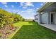 Landscaped backyard with grassy area and palm trees at 6258 Broad Field Ave, Apollo Beach, FL 33572