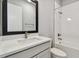 Small bathroom with a single vanity and shower/tub combo at 6258 Broad Field Ave, Apollo Beach, FL 33572