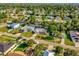 An aerial view of a residential neighborhood with tree-lined streets and well-maintained homes at 13084 Drysdale St, Spring Hill, FL 34609