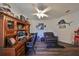 Home office with built-in desk and leather chair at 1361 Emerald Dunes, Sun City Center, FL 33573