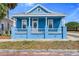 Front view of a charming blue house at 2601 N 19Th St, Tampa, FL 33605
