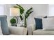 Close-up of a living room corner with stylish decor and pillows at 2601 N 19Th St, Tampa, FL 33605
