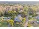 Aerial view of house with pool, surrounded by lush trees and landscape at 17307 Linda Vista Cir, Lutz, FL 33548