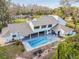 Ranch style home with pool and expansive backyard, surrounded by trees at 17307 Linda Vista Cir, Lutz, FL 33548