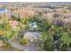 Aerial view of a house on a wooded lot near a lake at 17307 Linda Vista Cir, Lutz, FL 33548