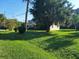 Lush, green backyard with mature trees and grass at 6002 Christy Ln, Riverview, FL 33578