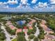 Aerial view of a residential area with golf course and lakes around the houses at 7656 Portstewart Dr, Lakewood Ranch, FL 34202