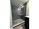 Modern shower with frameless glass enclosure and stone tile at 2410 W Azeele St # 212, Tampa, FL 33609