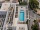 Aerial view of the building's rooftop pool, and lounge area at 777 3Rd N Ave # 1504, St Petersburg, FL 33701